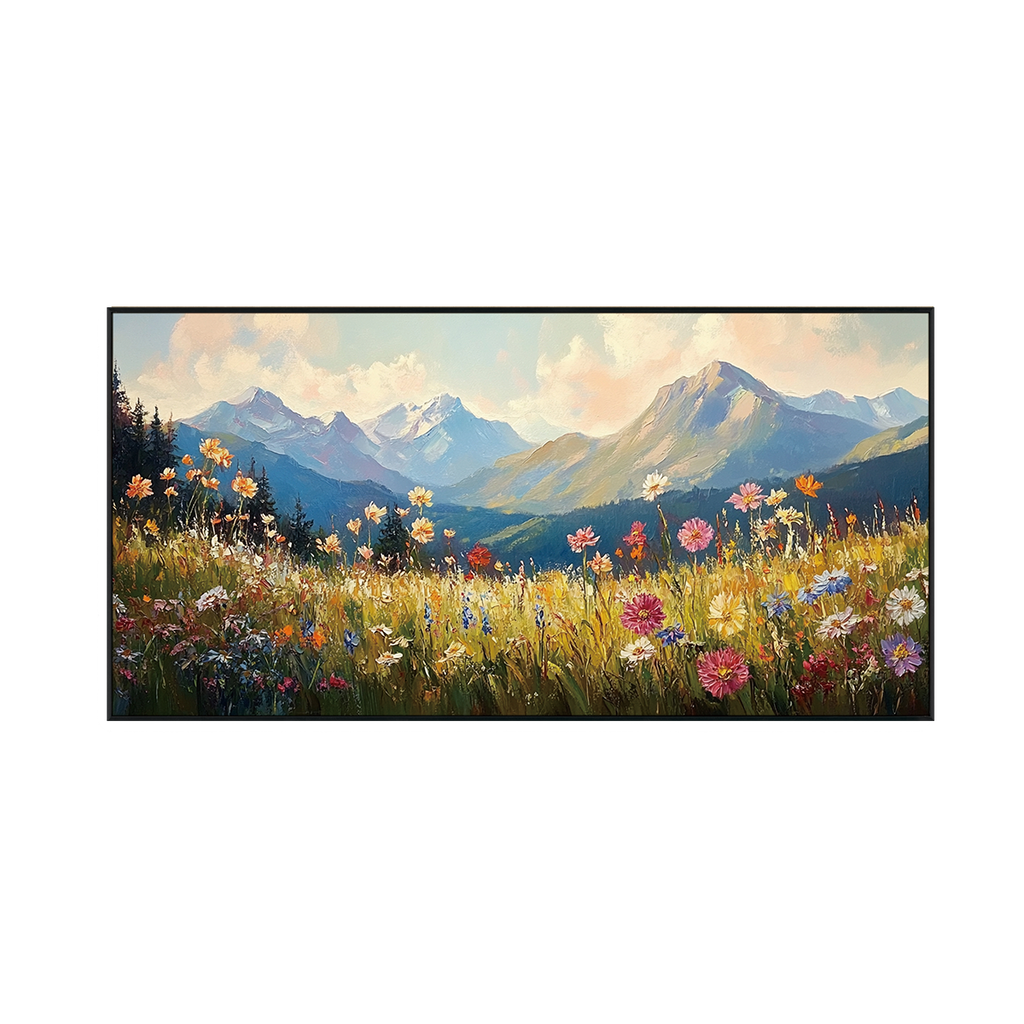 Alpine Bloom Landscape Painting #REX2 (471)
