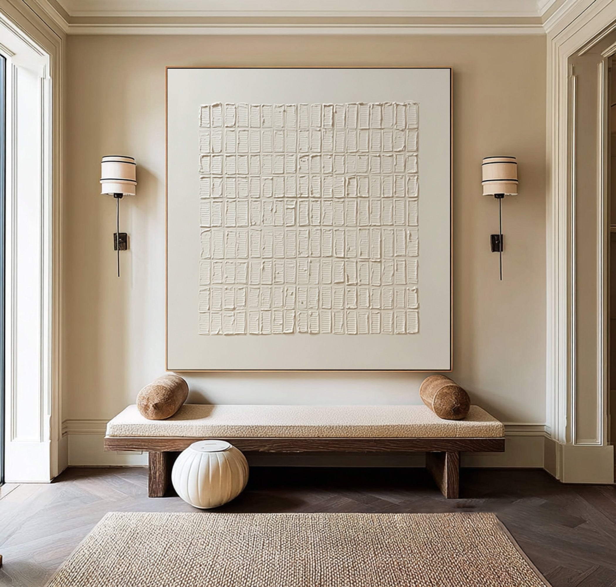 Silent Rhythm Grid Textured Painting