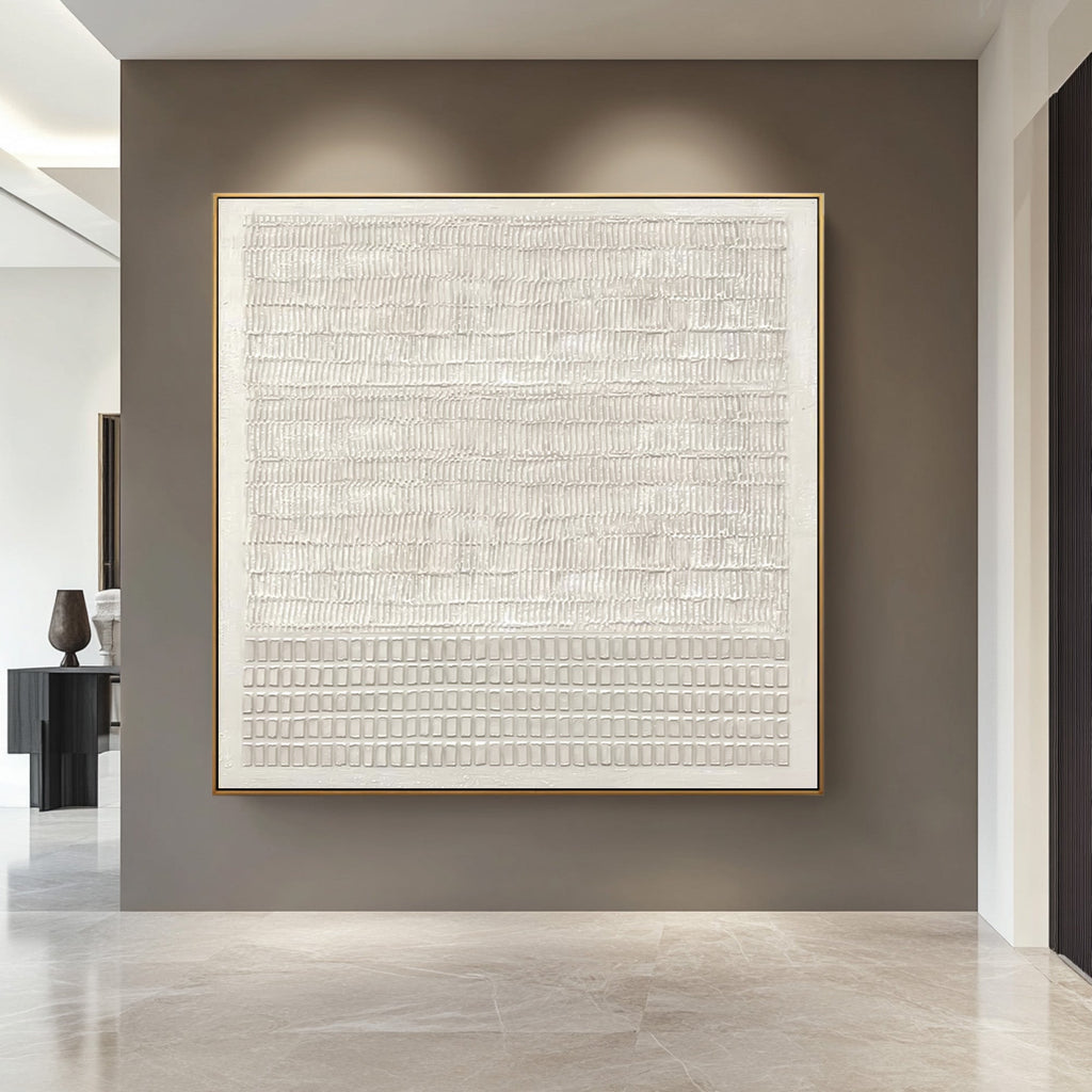 Ivory Grid Harmony Minimal Painting