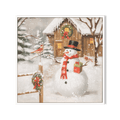 Snowman Cottage Joy – Winter Holiday Painting