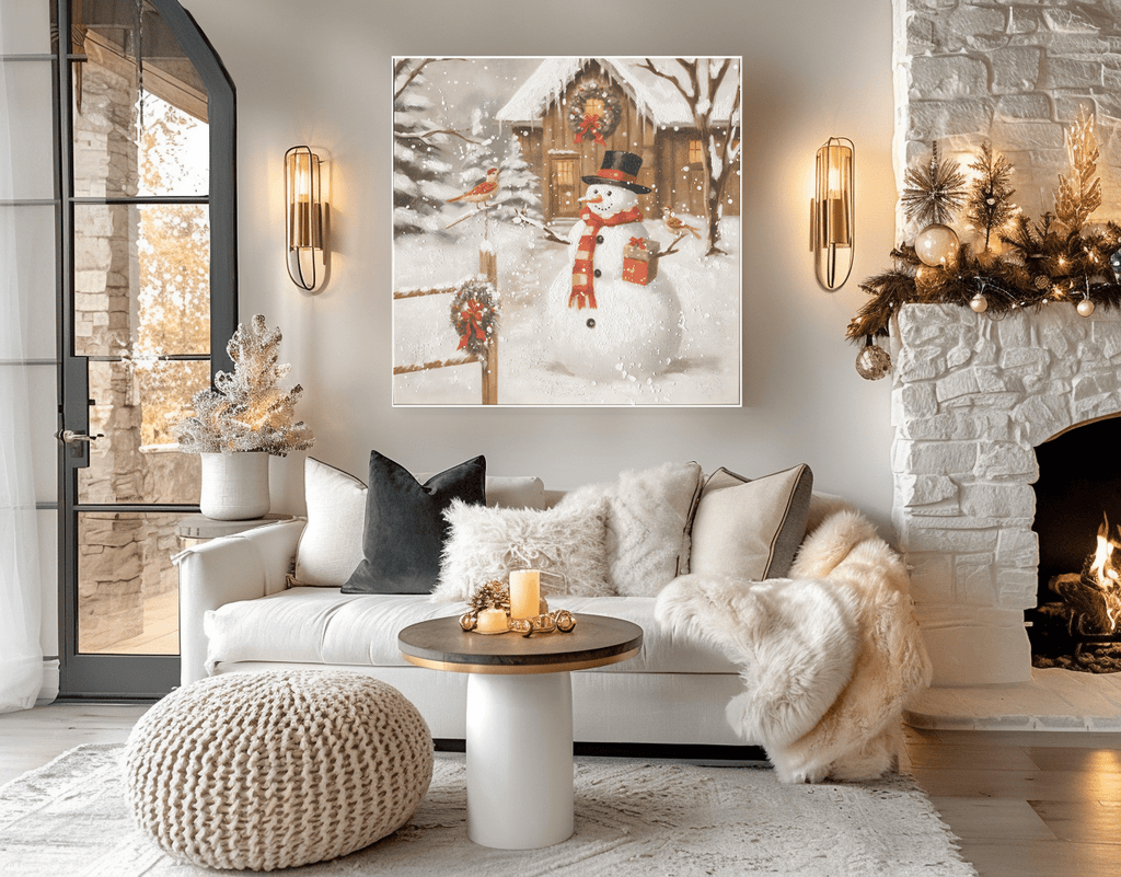 Snowman Cottage Joy – Winter Holiday Painting
