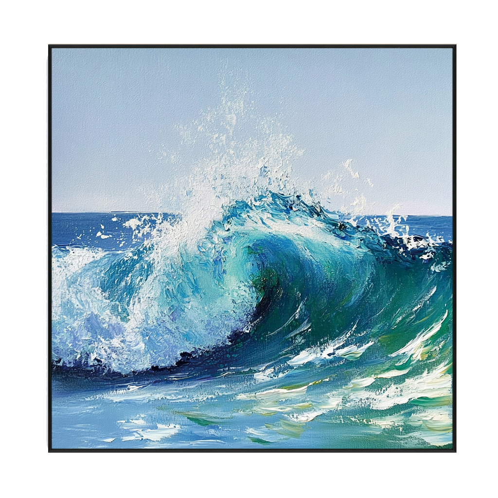 Emerald Tide Ocean Wave Painting #wave