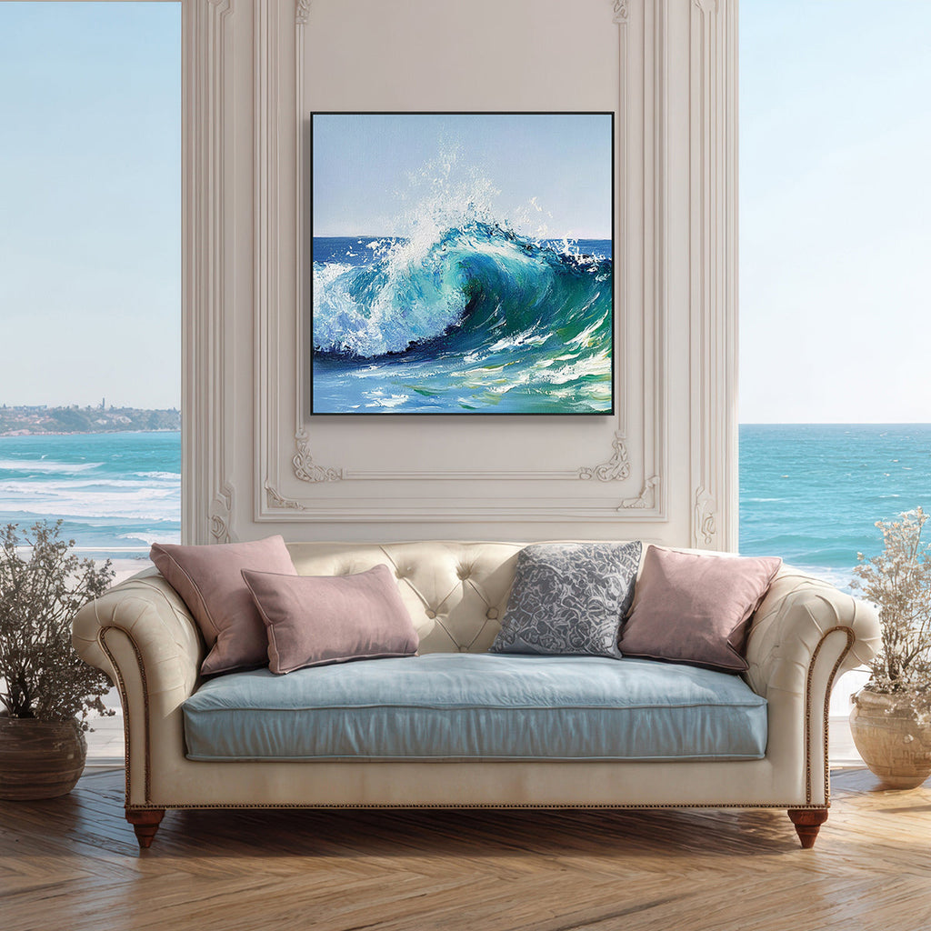 Emerald Tide Ocean Wave Painting #wave