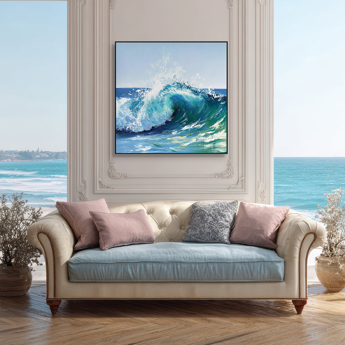 Emerald Tide Ocean Wave Painting #wave
