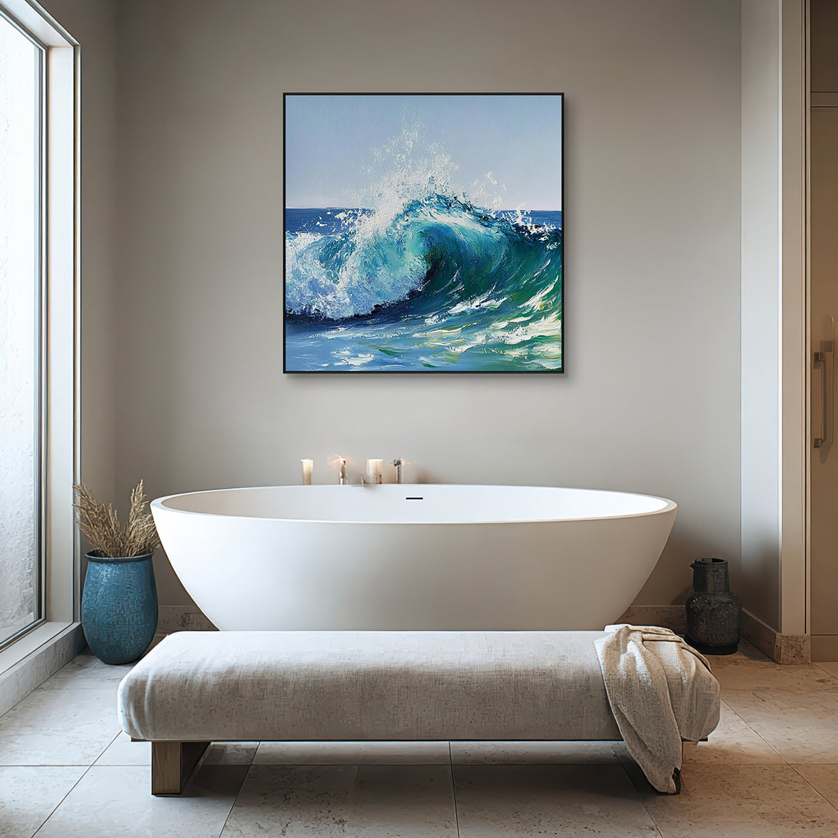 Emerald Tide Ocean Wave Painting #wave